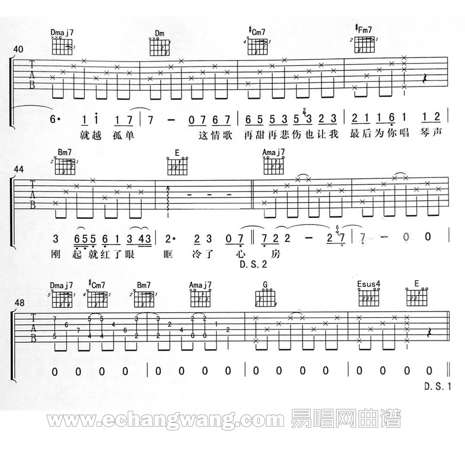 都一样吉他谱预览图