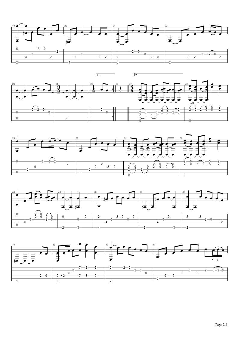 花莲指弹吉他谱预览图