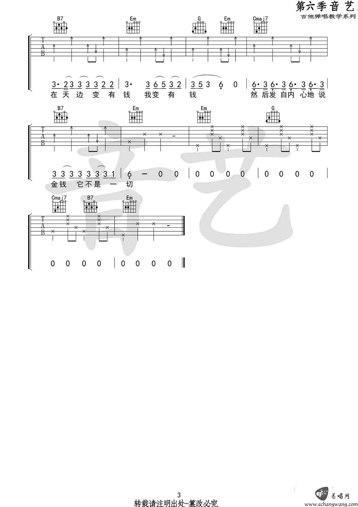 如果有一天我变得很有钱吉他谱预览图