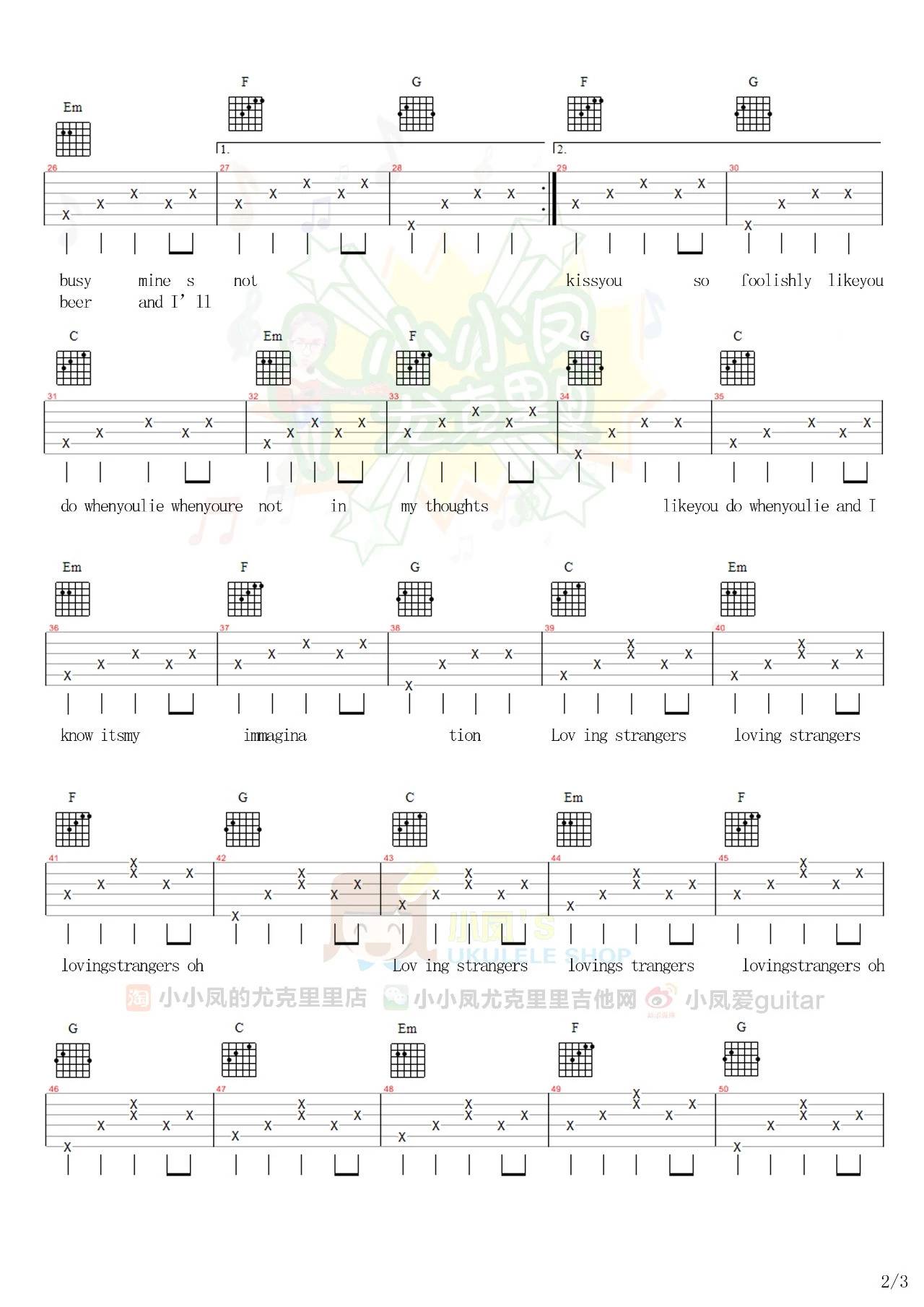 Loving-Strangers吉他谱预览图