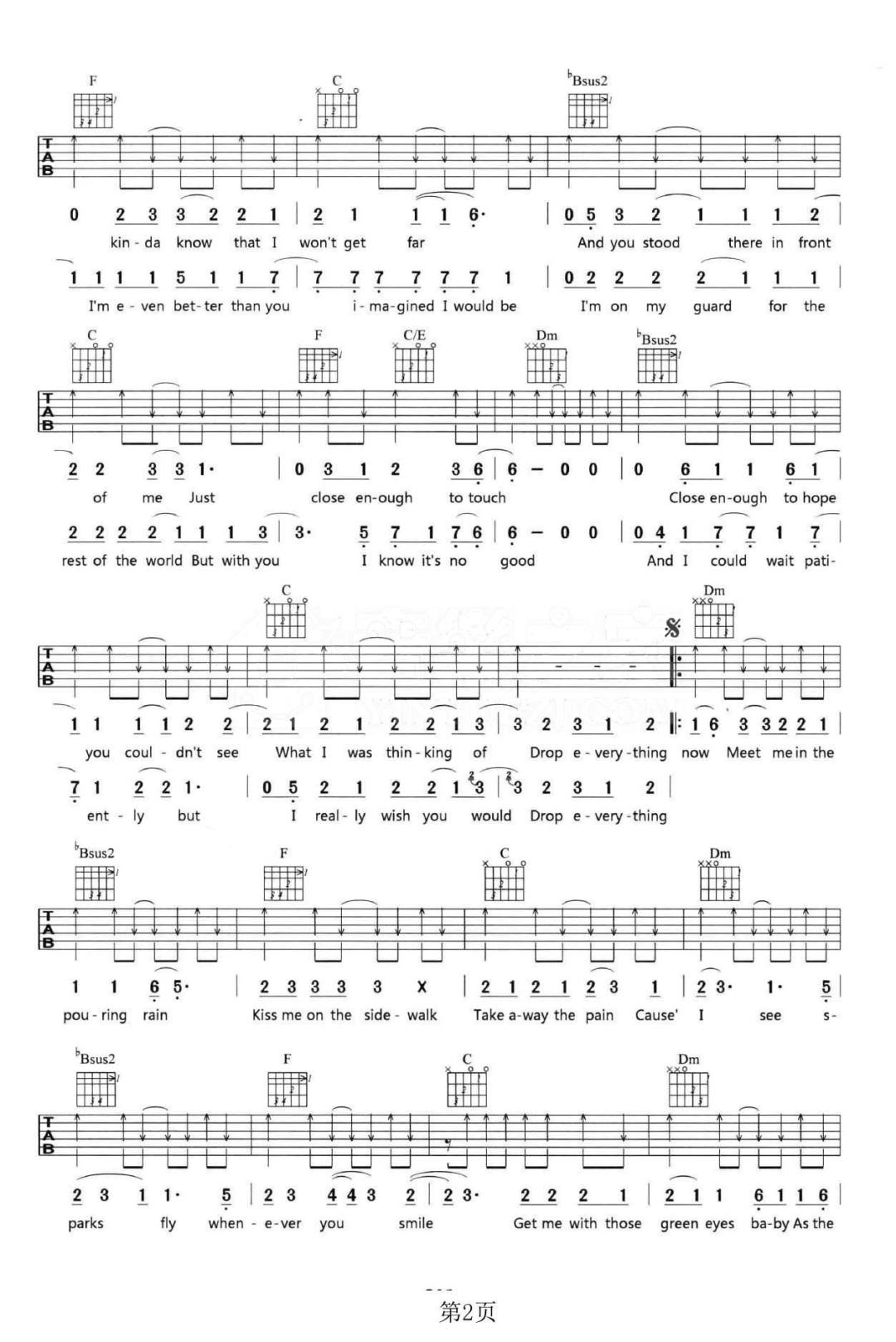 Sparks-Fly吉他谱预览图