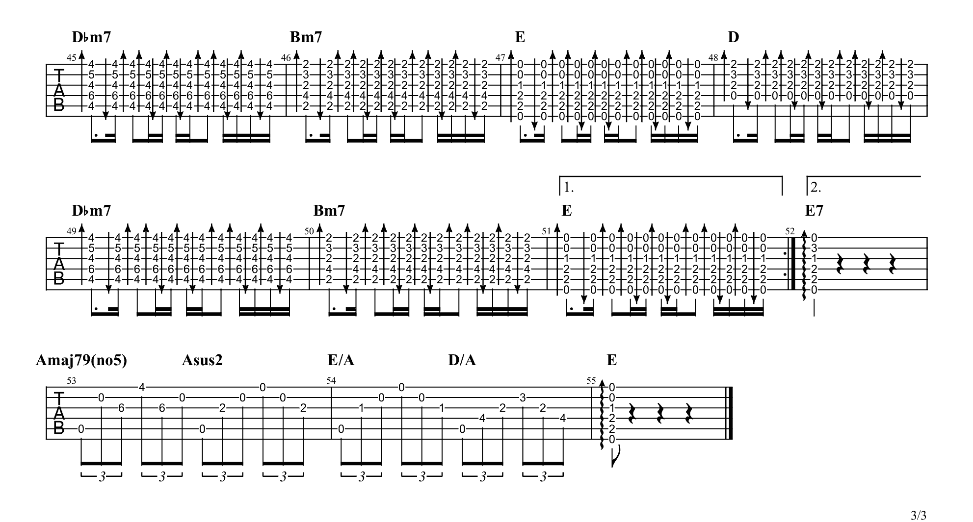 提起笔想写下一些你的片段吉他谱预览图