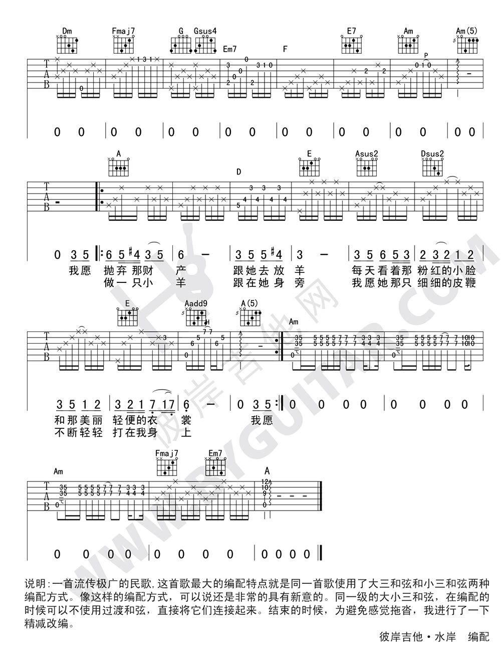 在那遥远的地方吉他谱预览图