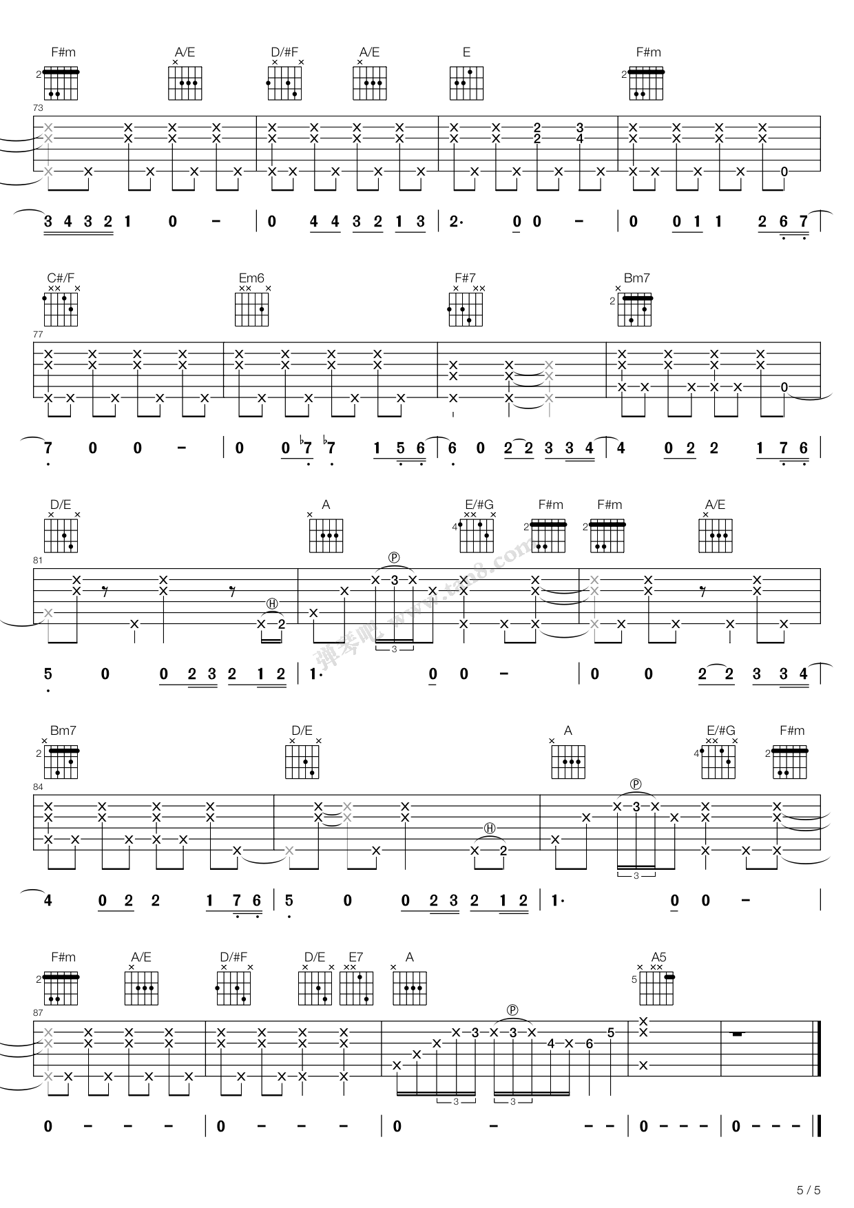 Tears-In-Heaven吉他谱预览图