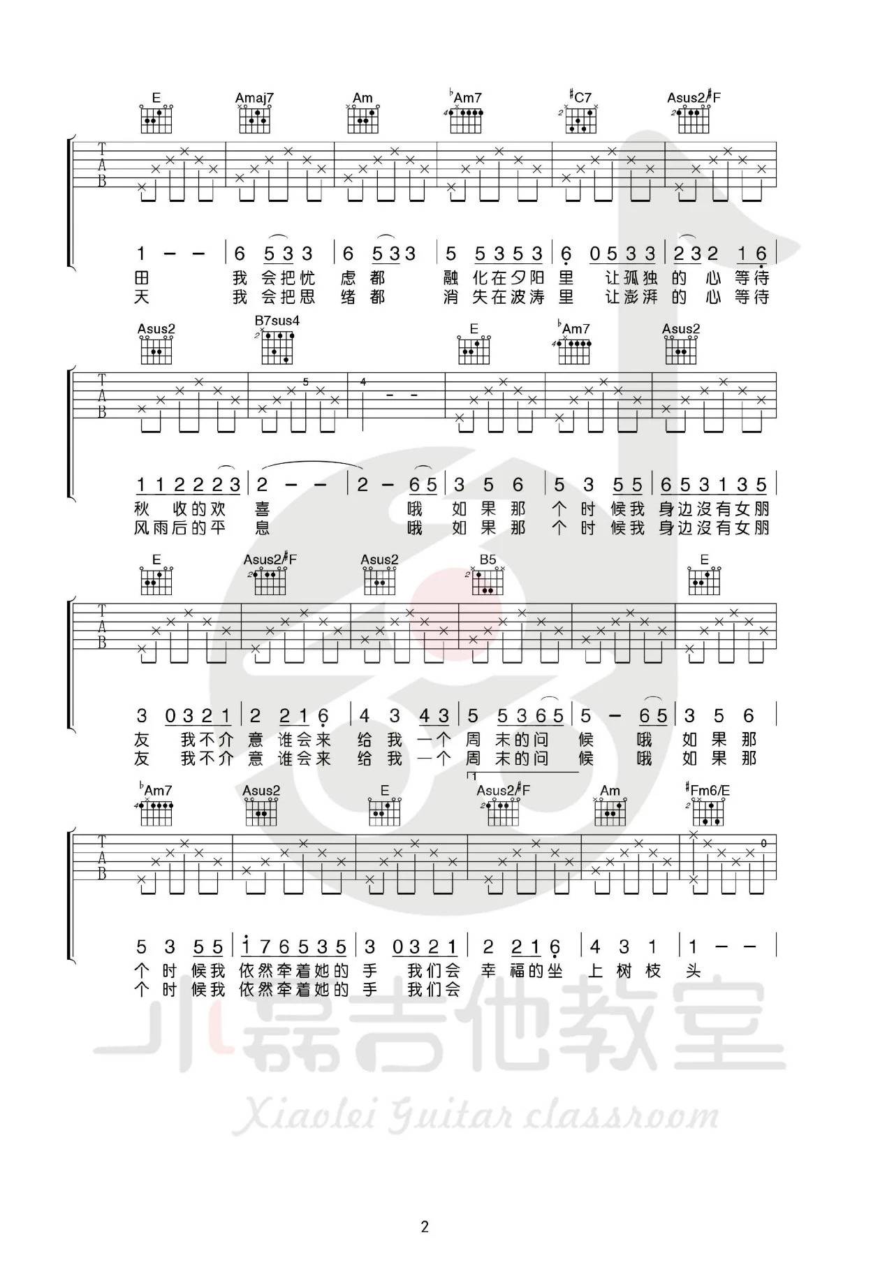 农夫渔夫吉他谱预览图