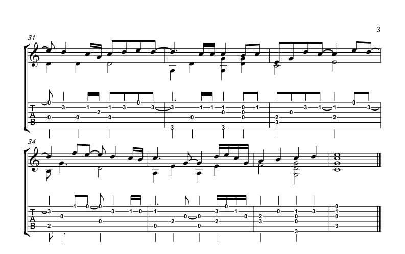 高山低谷指弹吉他谱预览图