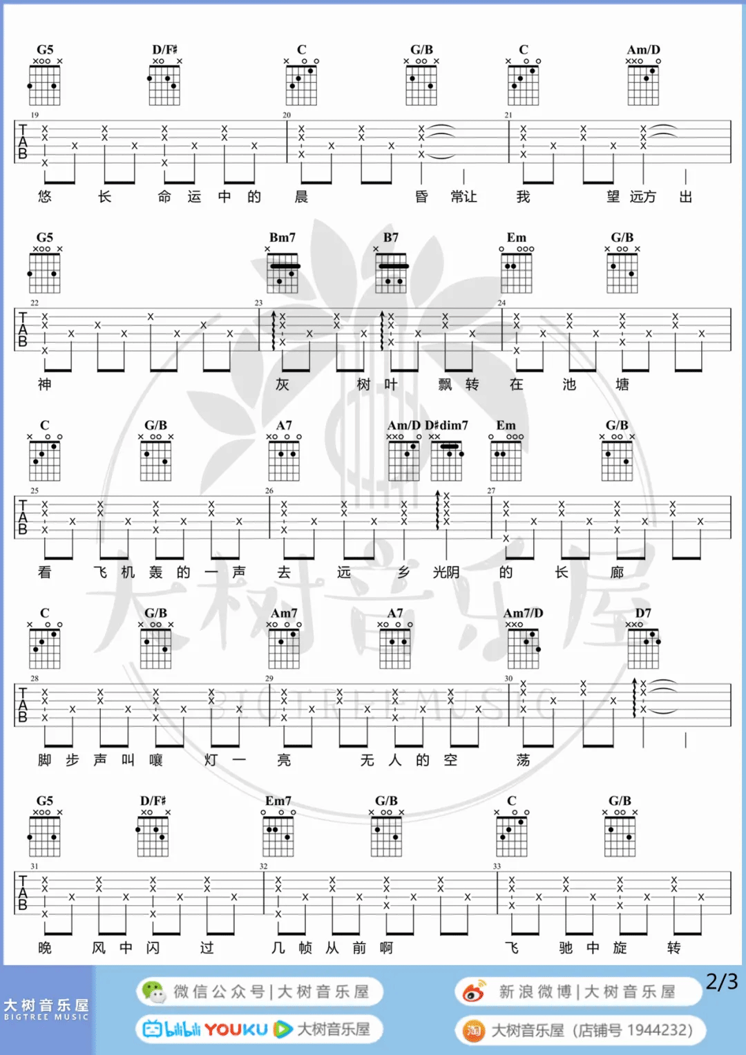 这世界那么多人吉他谱预览图