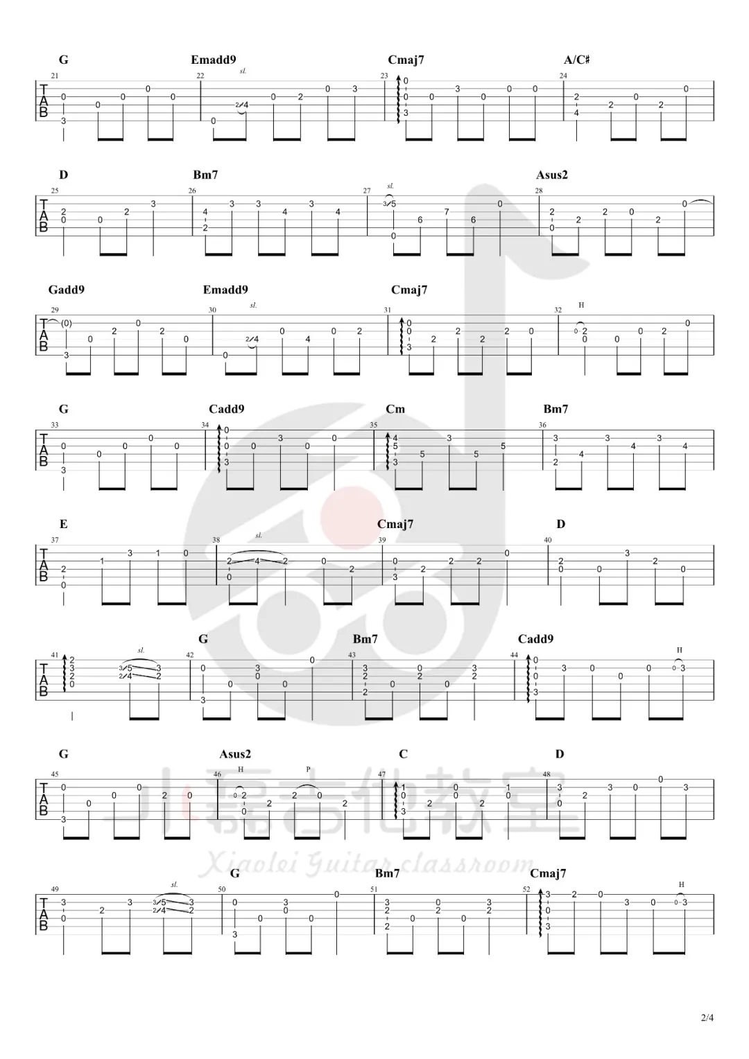 农夫渔夫指弹吉他谱预览图