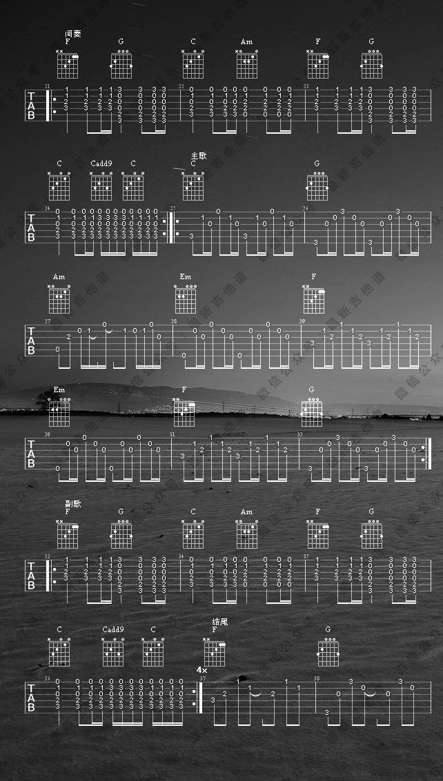 请你爱我或给我一把枪吉他谱预览图