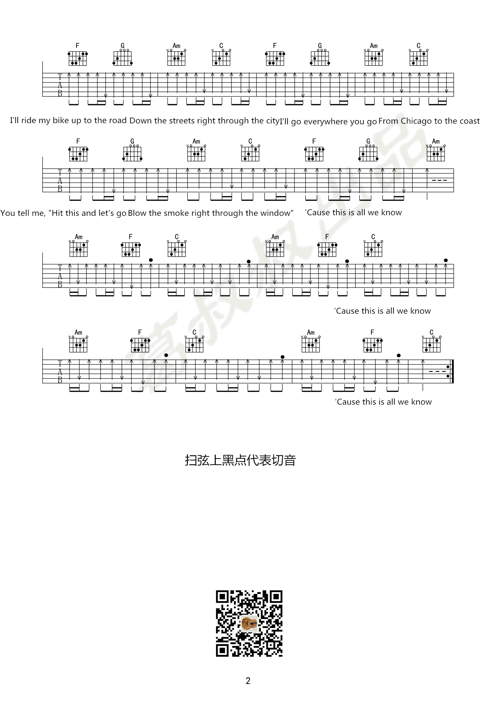 All-We-Know吉他谱预览图