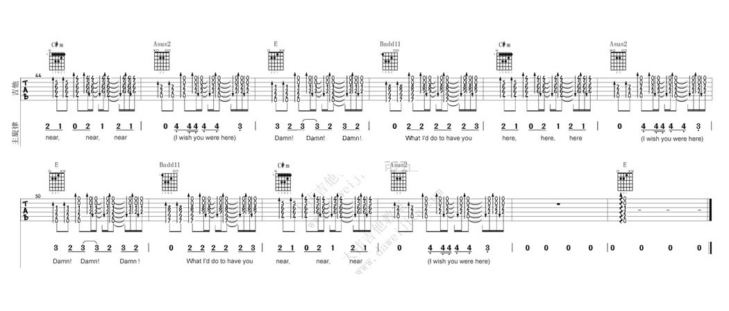 Wish-You-Were-Here吉他谱预览图