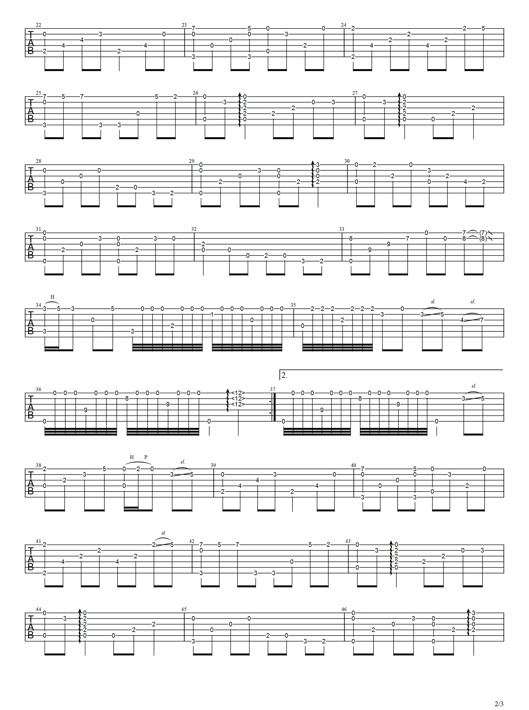 肯去承担爱指弹吉他谱预览图