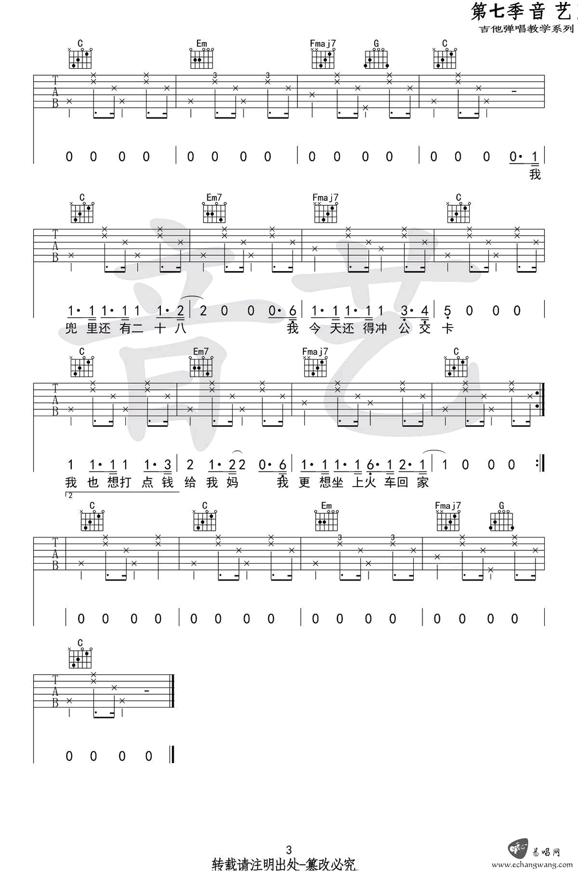 我总是没钱吉他谱预览图