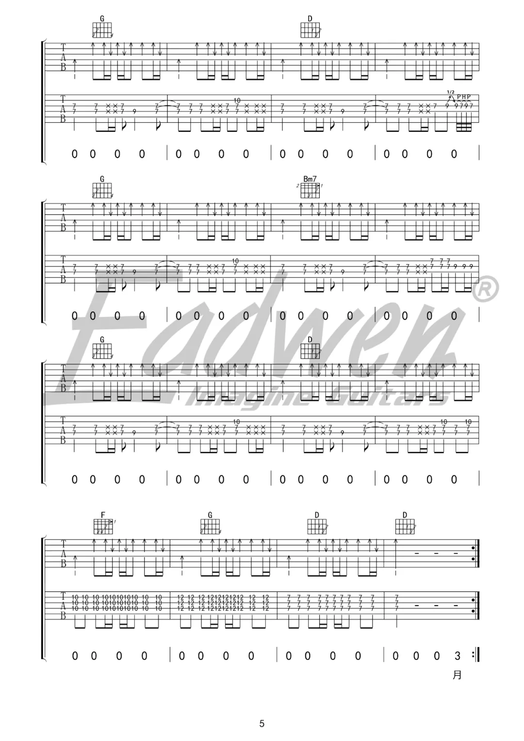 火车日记吉他谱预览图