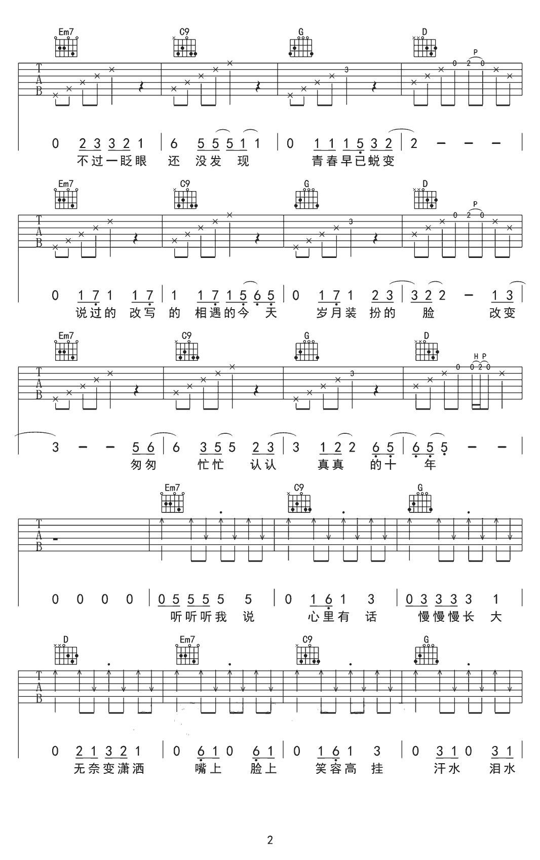 精彩才刚刚开始吉他谱预览图