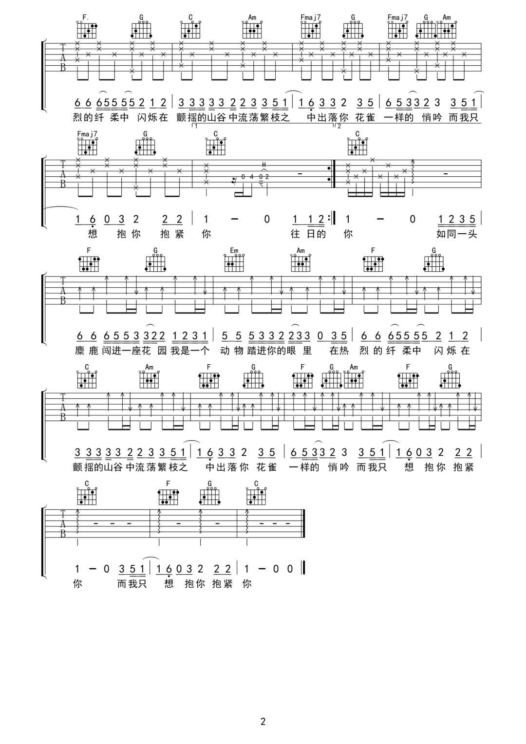 繁华之处吉他谱预览图