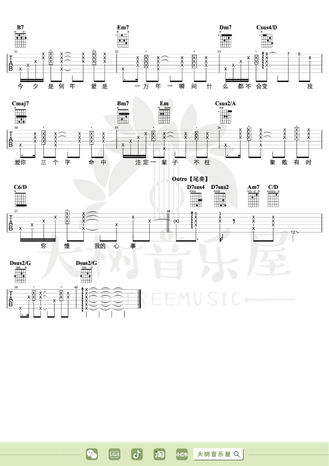 瘦子吉他谱预览图