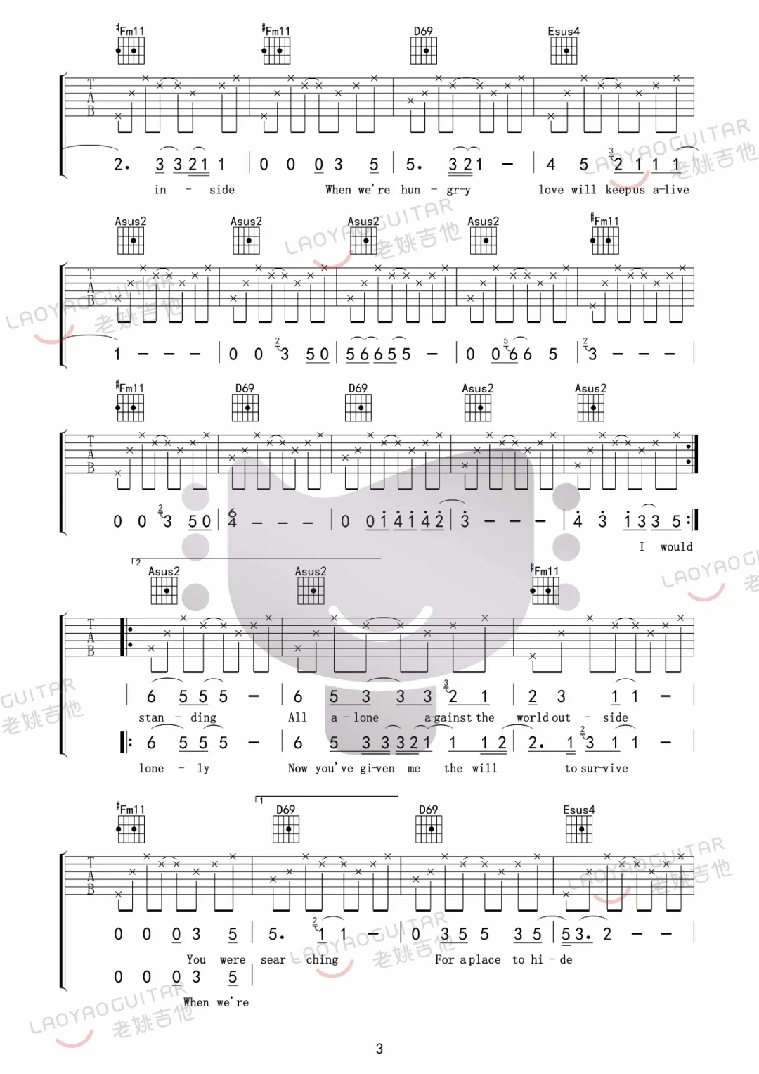 Love-Will-Keep-Us-Alive吉他谱预览图