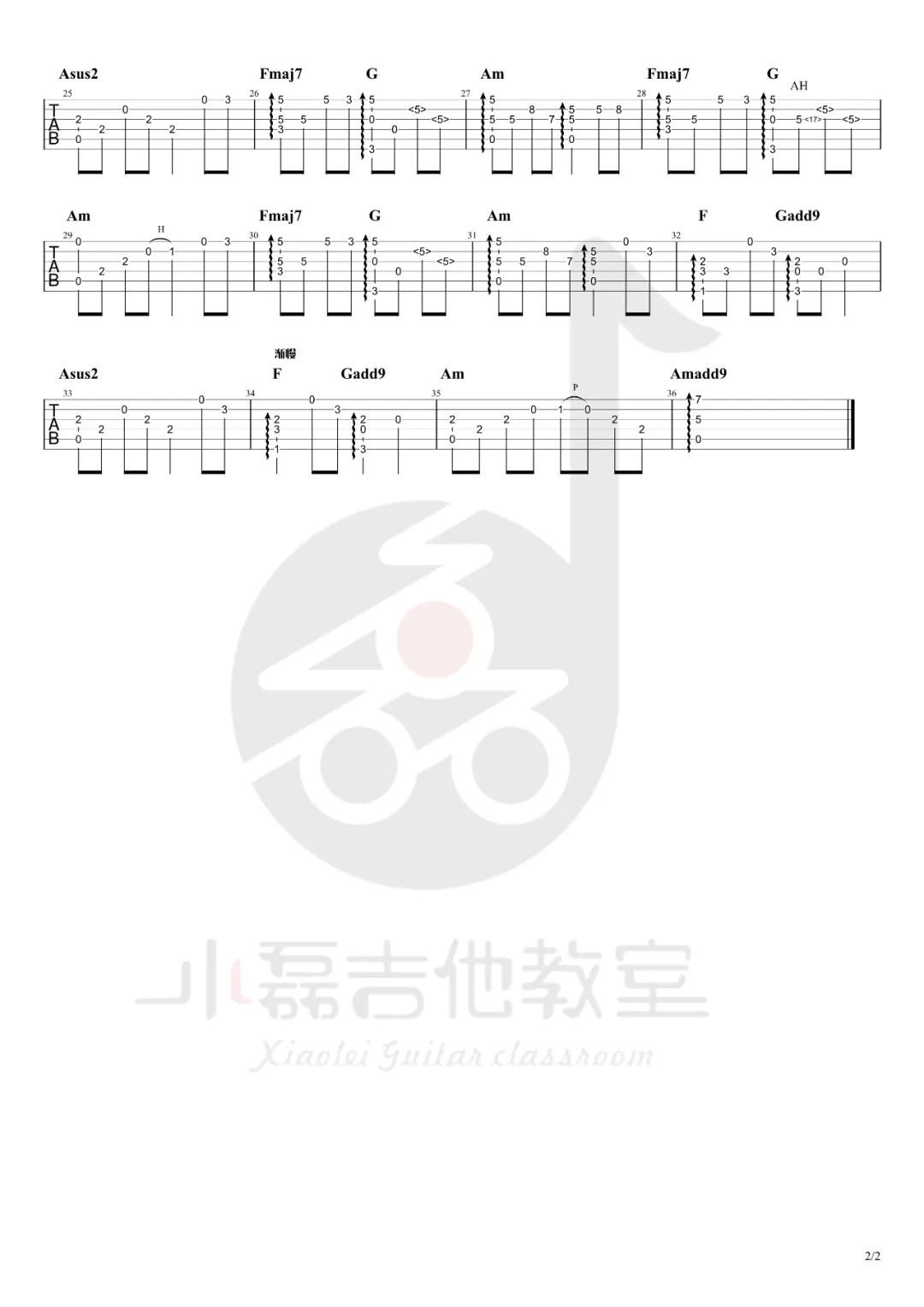 穿越时空的思念指弹吉他谱预览图
