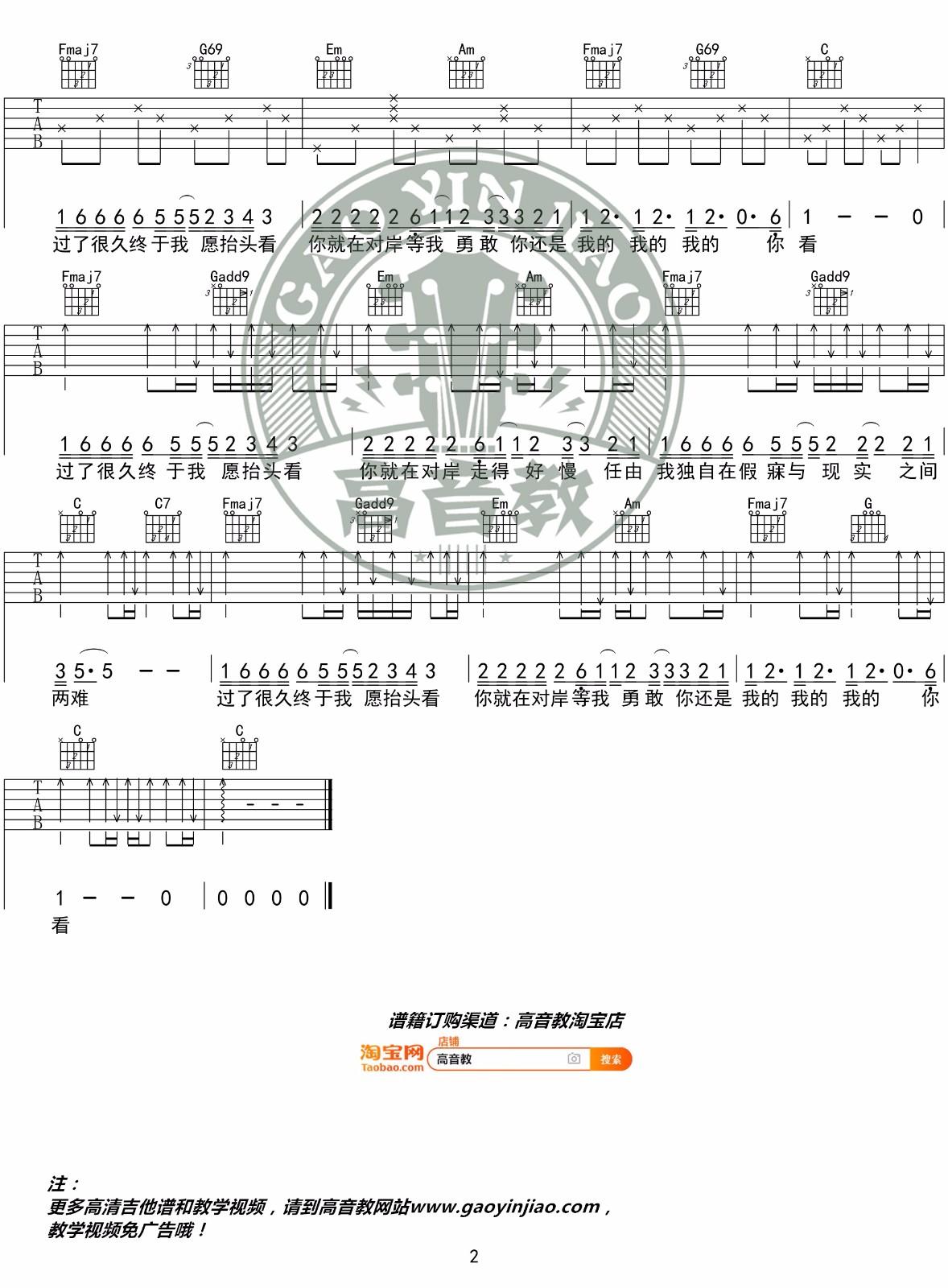 走马吉他谱预览图