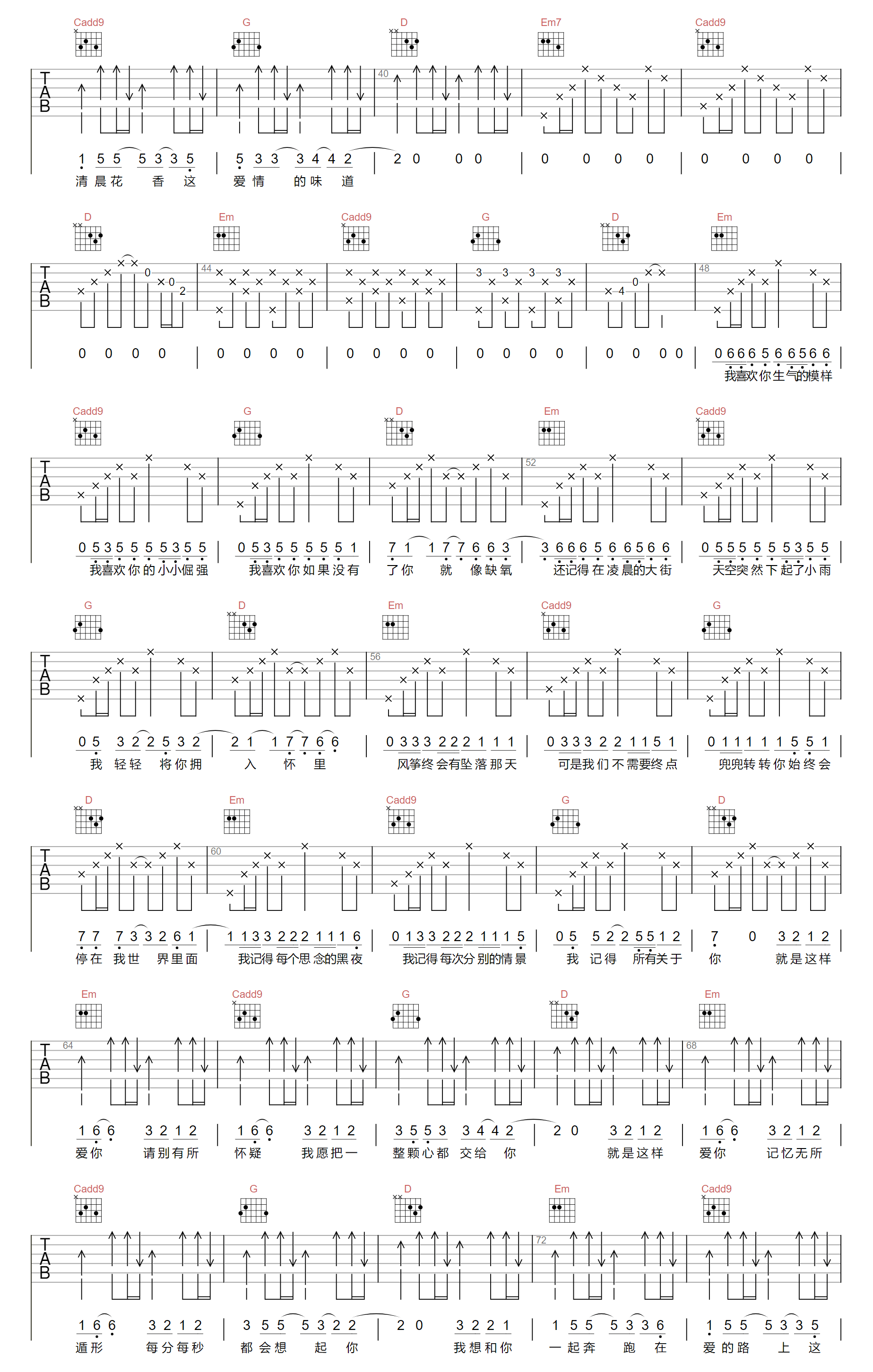 缺氧吉他谱预览图