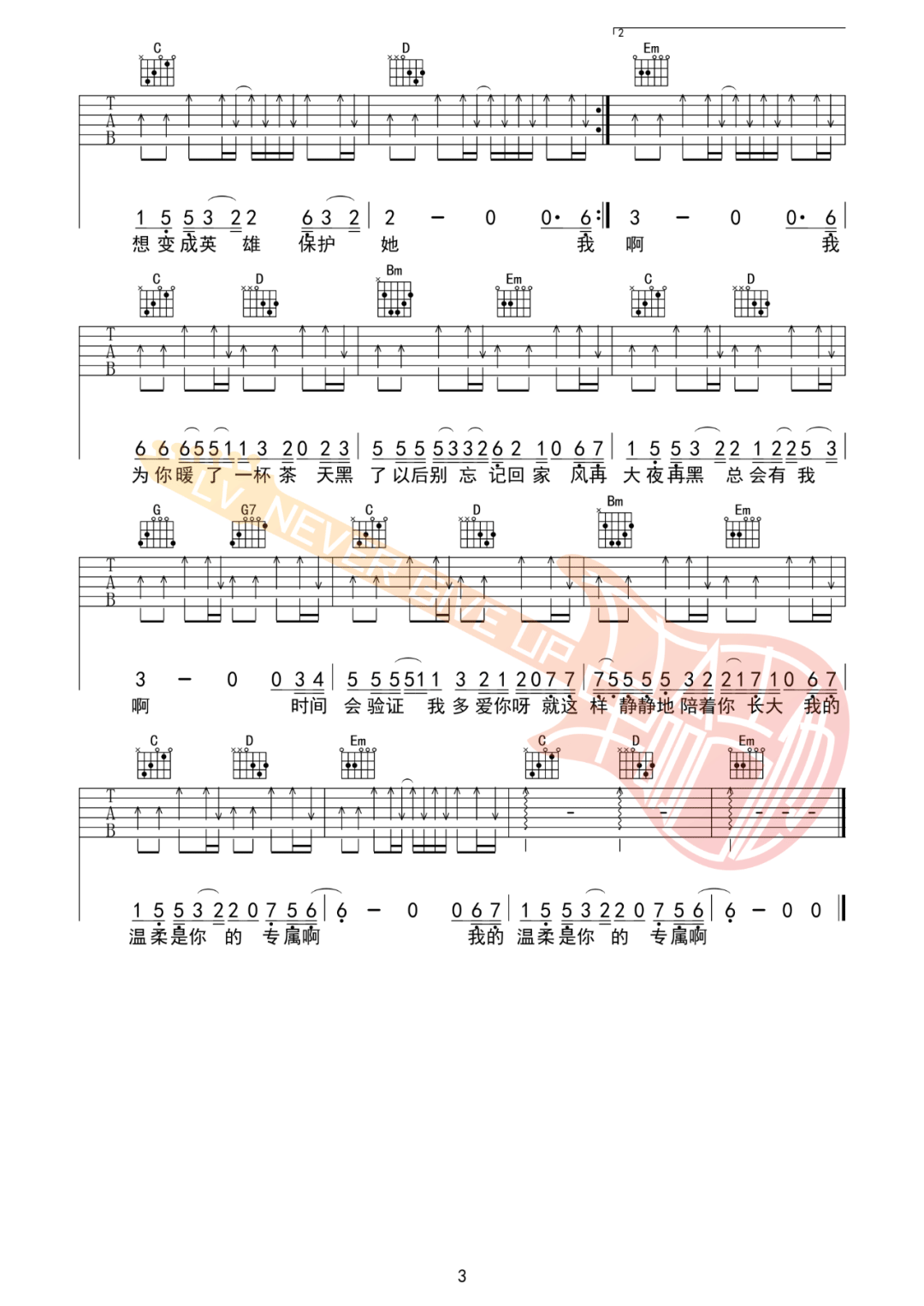 暖一杯茶吉他谱预览图