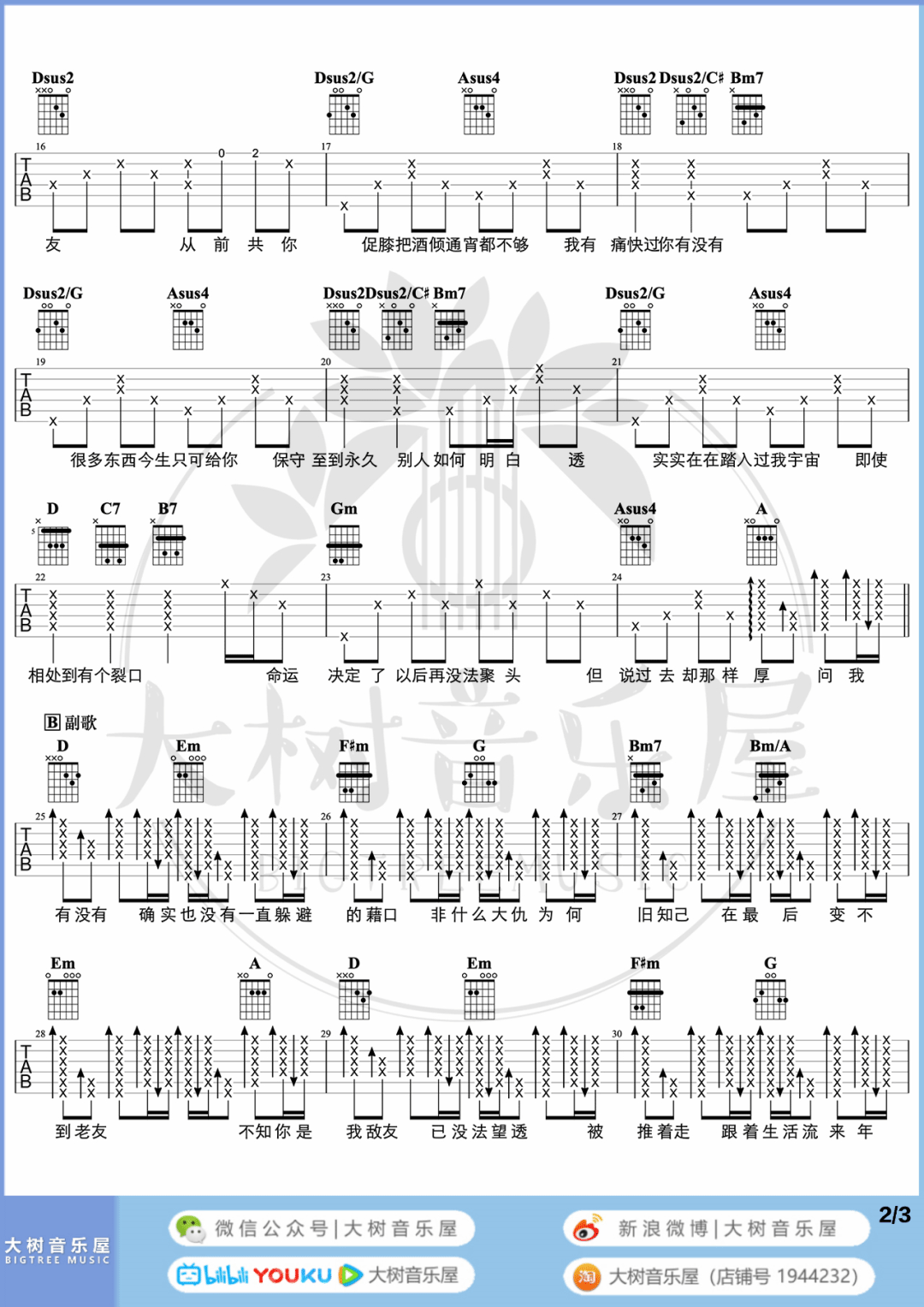 最佳损友吉他谱预览图