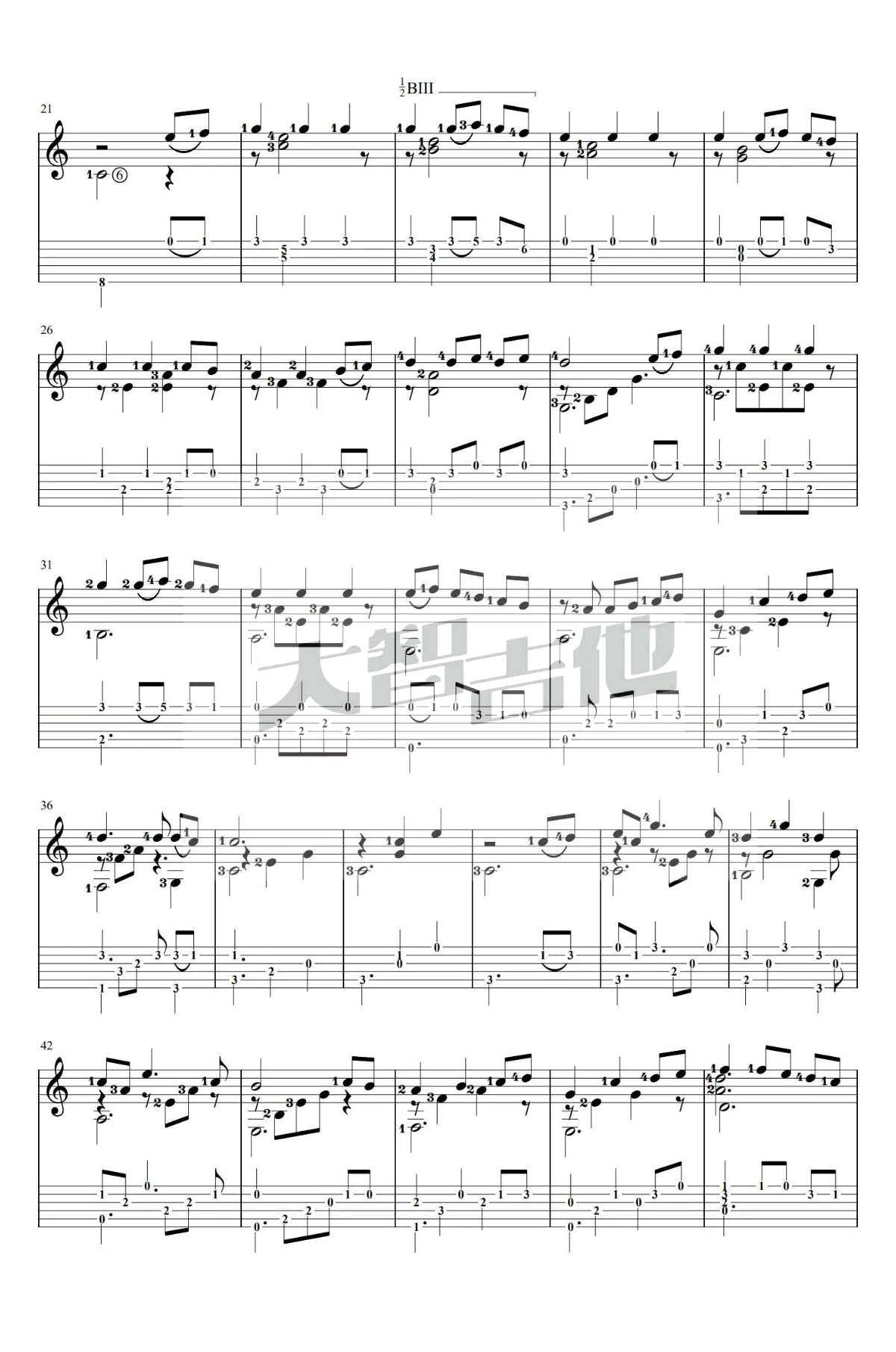 Always-With-Me指弹吉他谱预览图