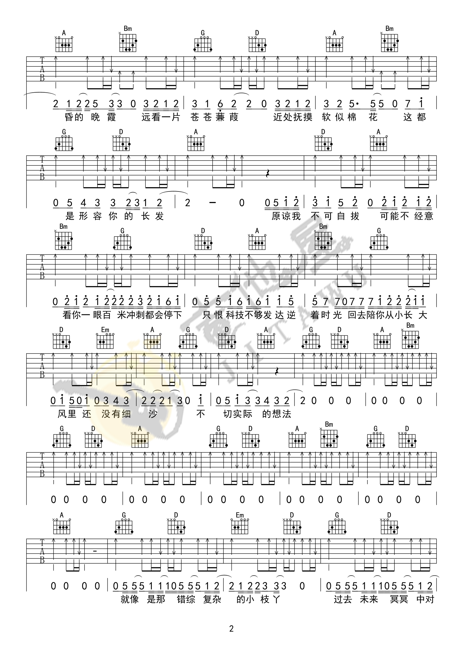 形容吉他谱预览图