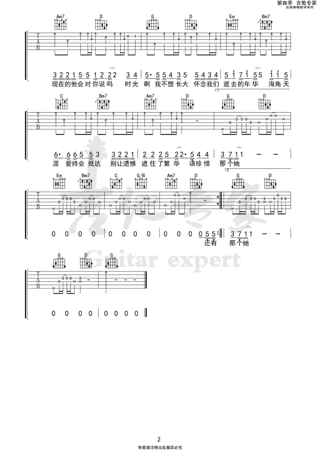 你过得好吗吉他谱预览图