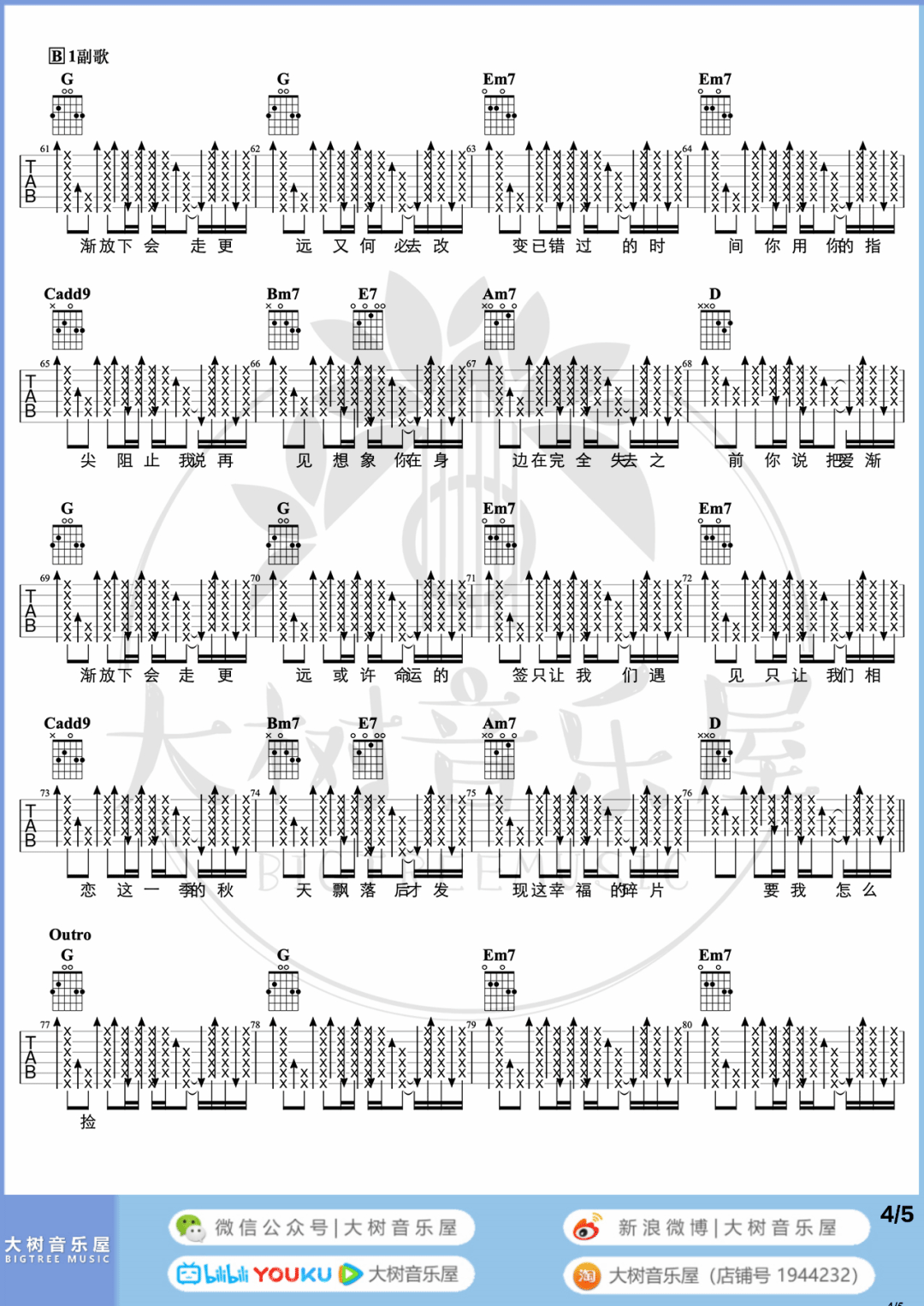 不能说的秘密吉他谱预览图