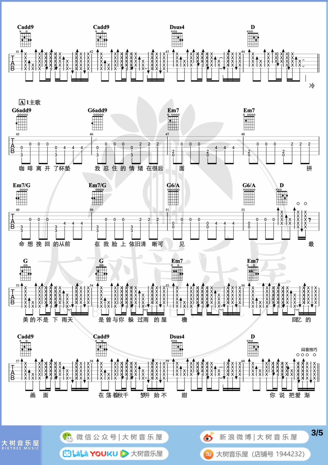 不能说的秘密吉他谱预览图