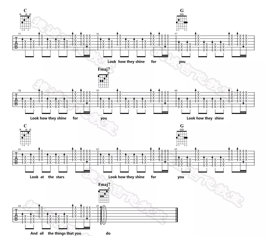 Yellow吉他谱预览图