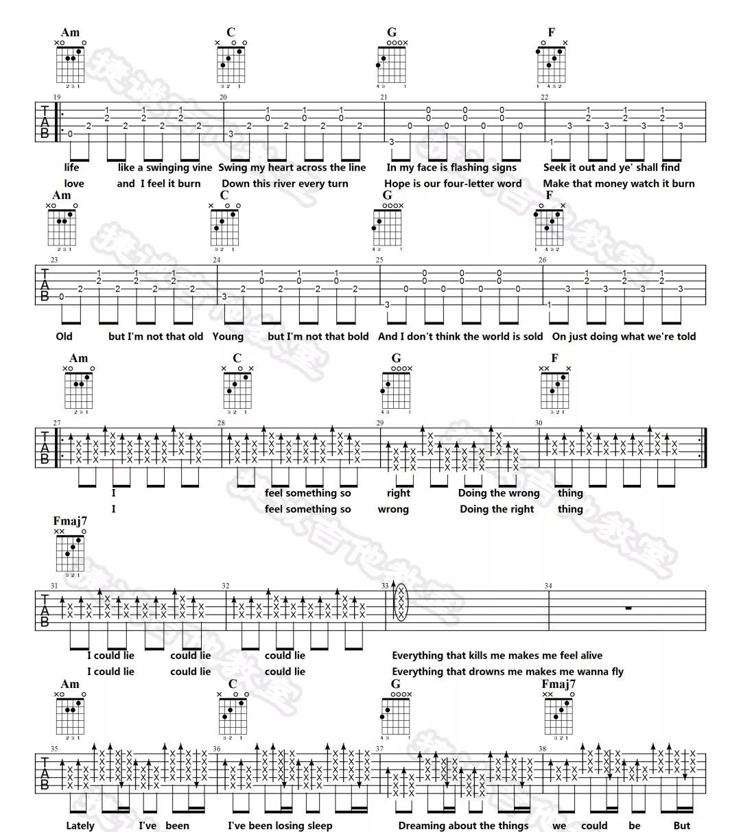 Counting-Stars吉他谱预览图