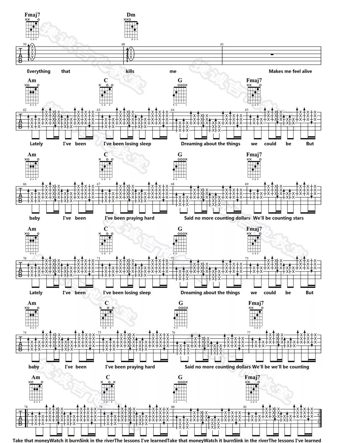 Counting-Stars吉他谱预览图