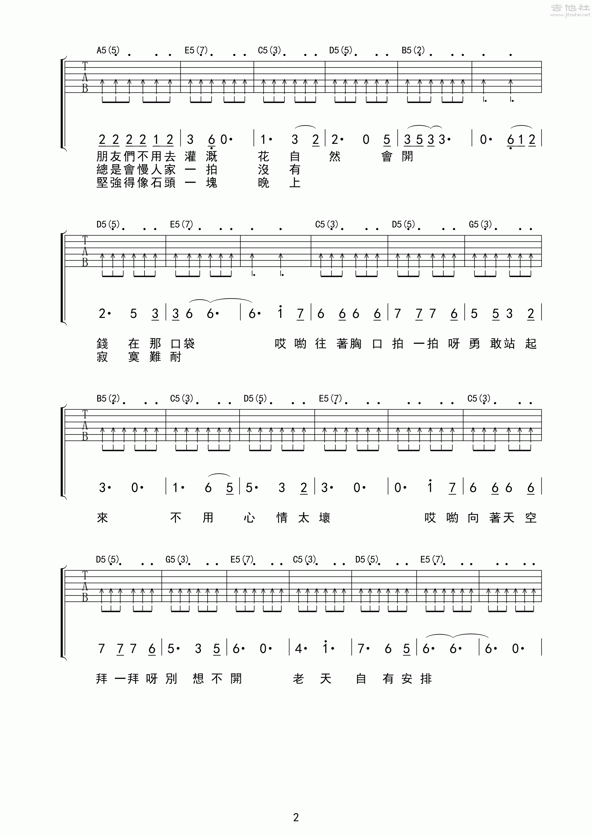 笨小孩吉他谱预览图