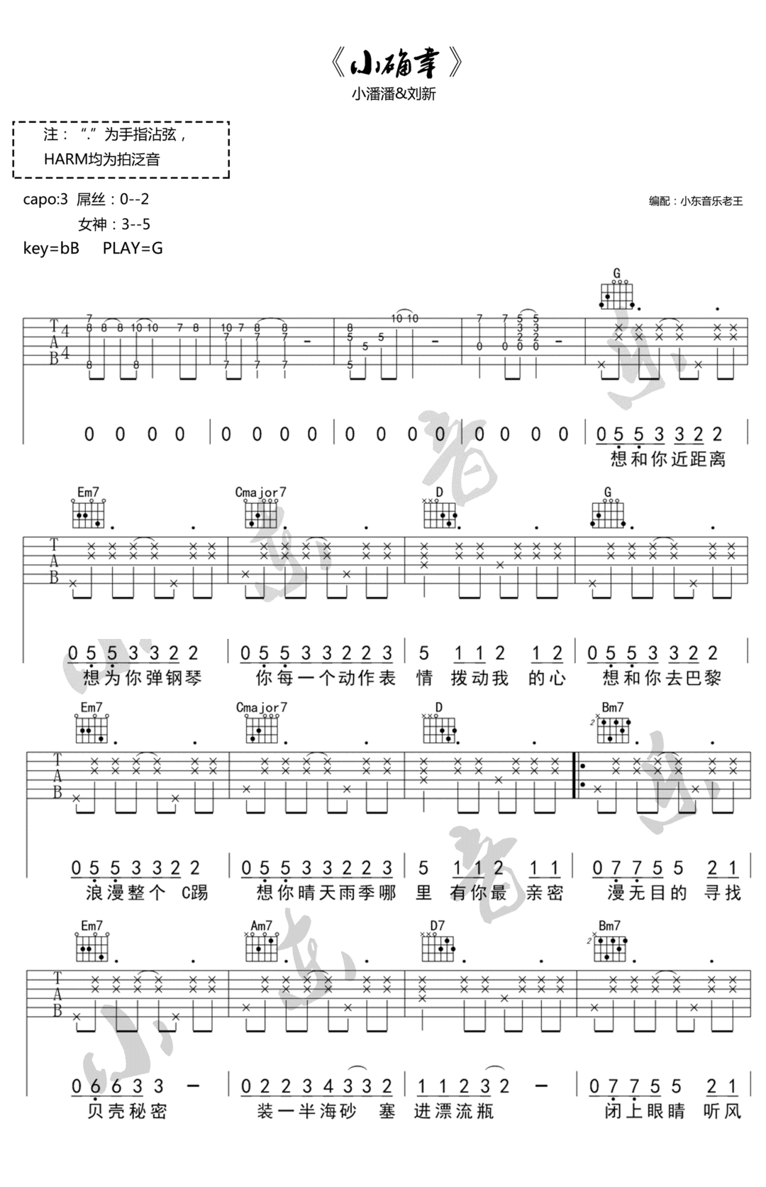 小确幸吉他谱预览图
