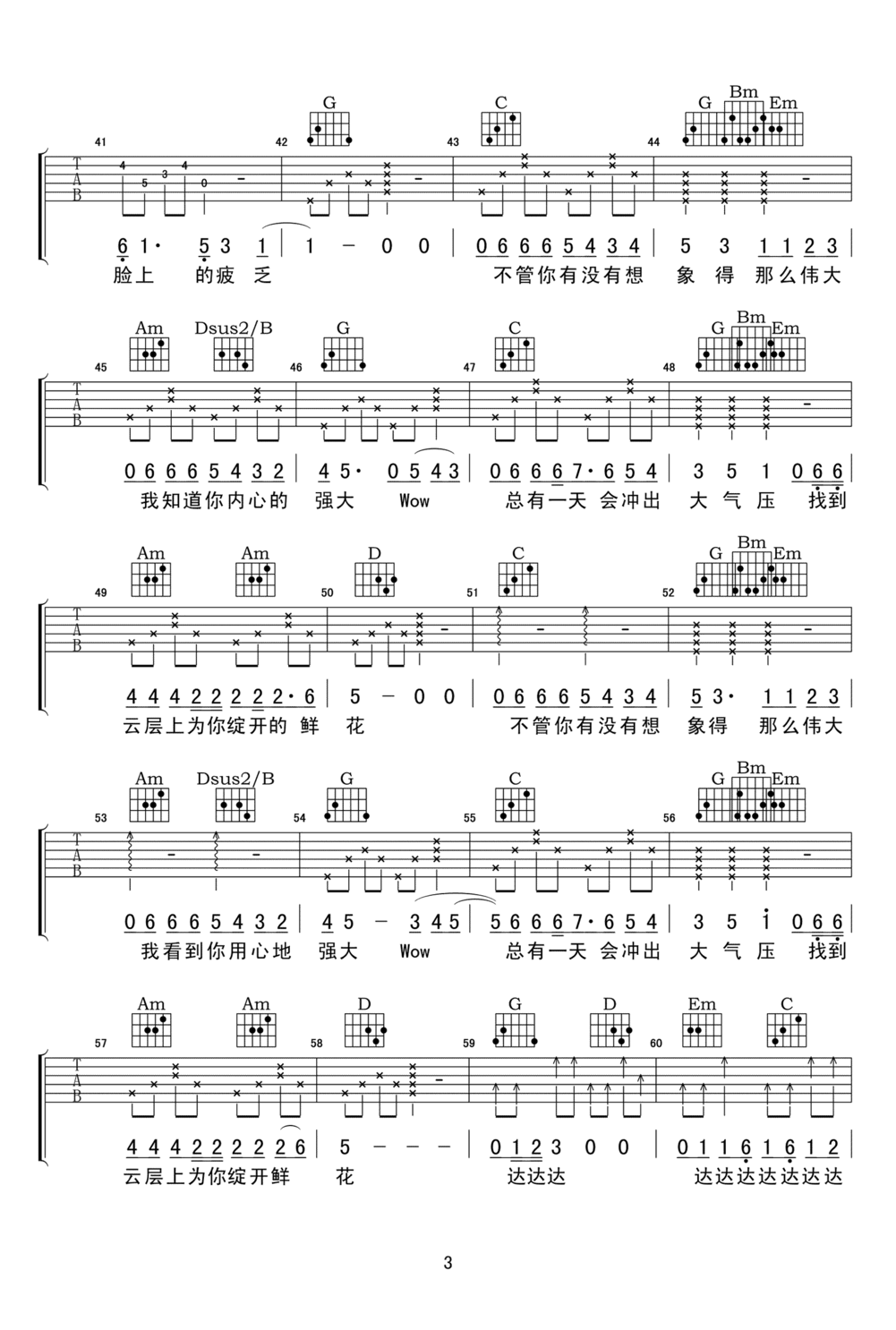 小傻瓜吉他谱预览图