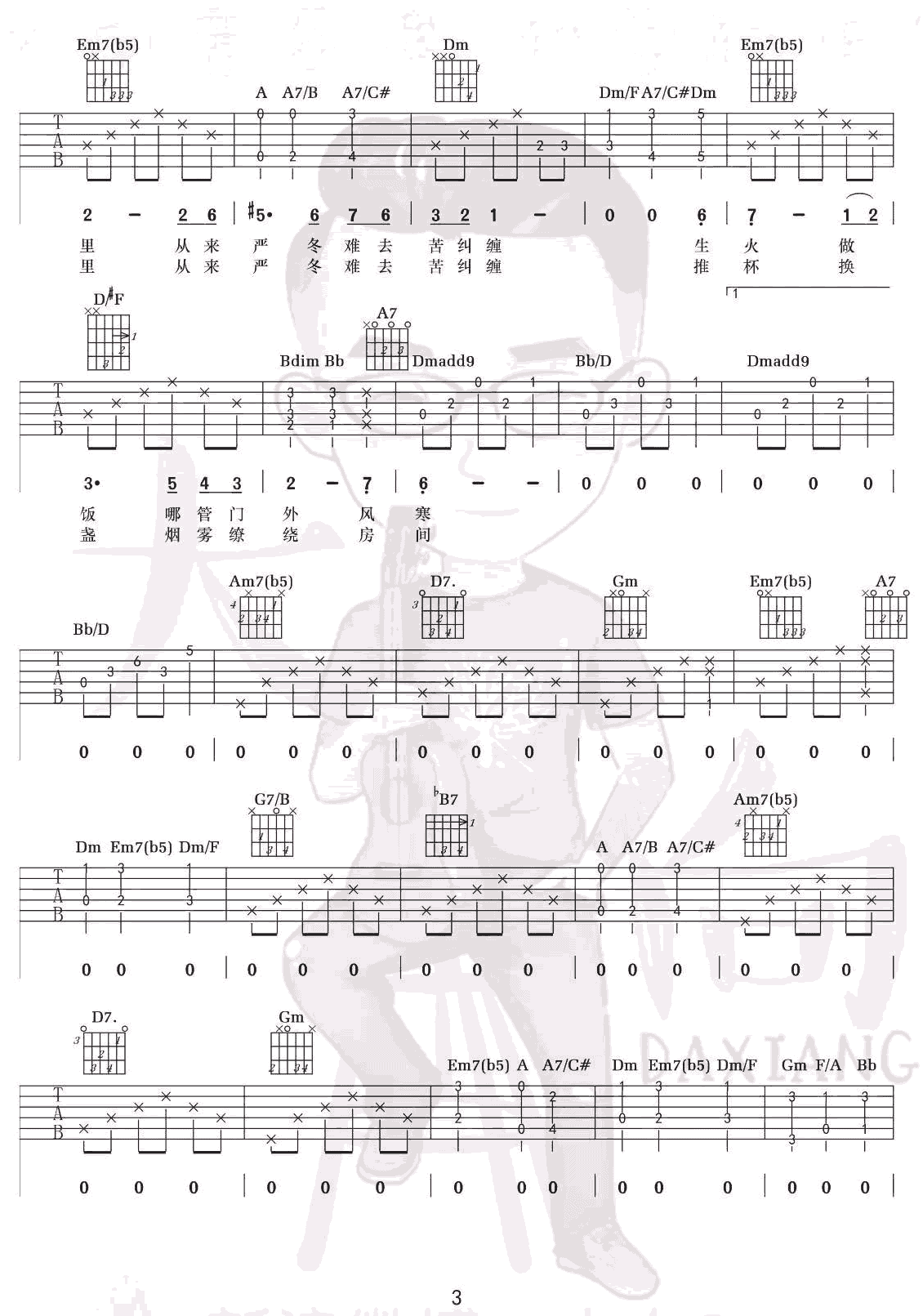 三月的一整月吉他谱预览图